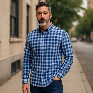 J. Crew Blue and light blue Gingham Casual Shirt